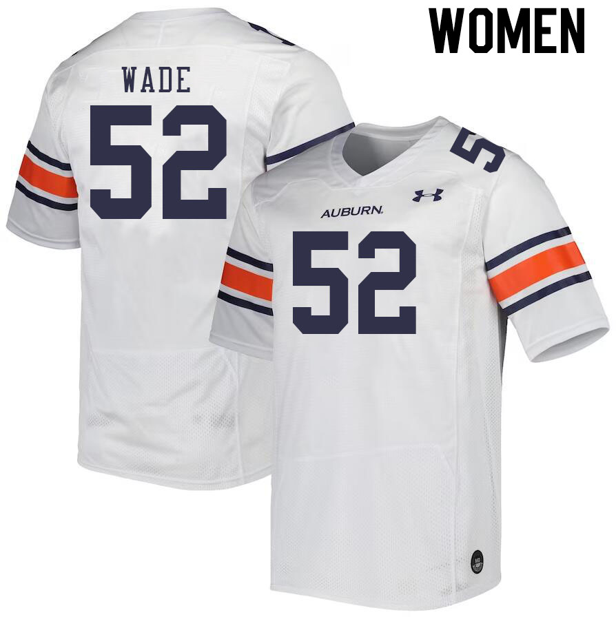 Women #52 Dillon Wade Auburn Tigers College Football Jerseys Stitched-White